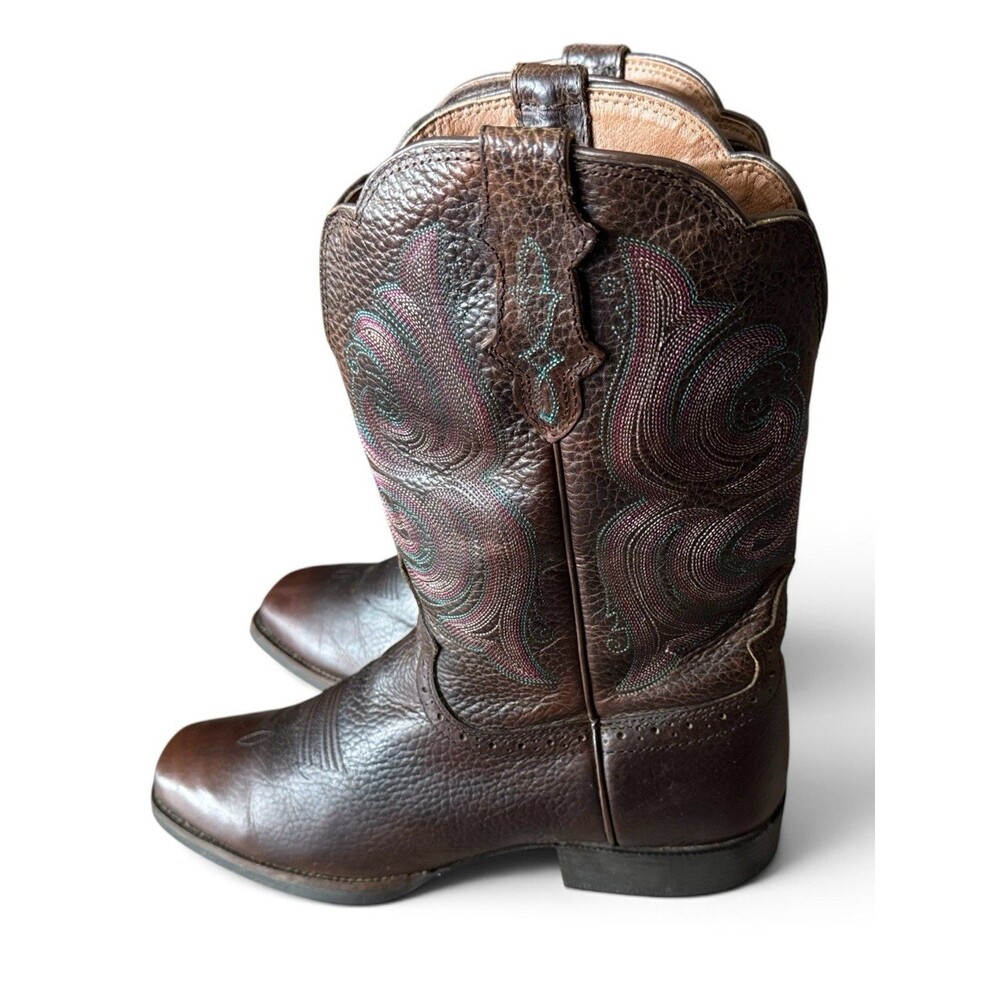 Justin Cowboy Boots Square Toe Stampede L7202 Size 11 B
